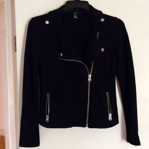 Black Knit Moto Jacket